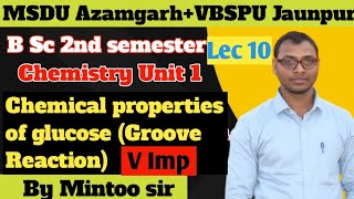 Chemical properties of glucose Groove Reaction B Sc 2nd semester chemistry MSDUVBSPU [upl. by Ransom]