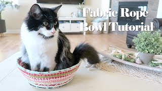 Easy Fabric Rope Bowl  SEWING TUTORIAL [upl. by Pulchi]