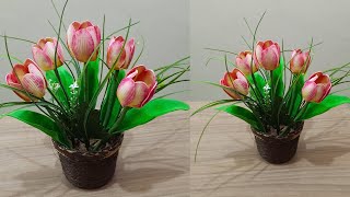 Tulipas como fazer flores de EVA de forma fácil prática [upl. by Keir]