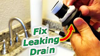 How To Fix Bathroom Sink Drain Leaks Underneath Gasket Threads SOLVED [upl. by Meier870]