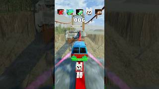 NOOB vs PRO vs HACKER vs HEROBRINE Car Jump Challenge 14 💀 🚗 shorts beamngdrive [upl. by Aneekal]