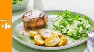 Tournedos sauce au poivre et salade verte [upl. by Morel]