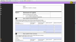 Form IN01  Application to Register a Company  Tutorial Part Two [upl. by Adirehs654]