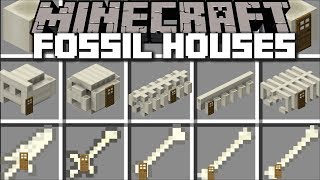 Minecraft BONE HOUSE MOD  FIND FOSSILS AND LIVE INSIDE THEM  Minecraft [upl. by Cheston898]