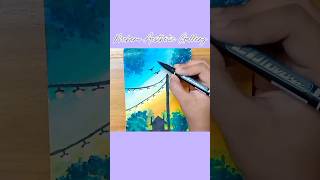 Draw a nature🥰drawing art howtodraw easydrawingpainting sunset shorts satisfying shortfeed [upl. by Motch]