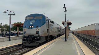 Amtrak Coast Starlight passing by Glendale Station at 70 MPH [upl. by Obe]