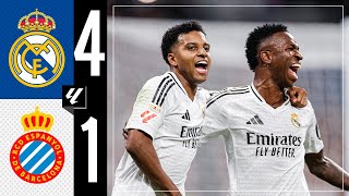 HIGHLIGHTS  Real Madrid 41 Espanyol  LaLiga 202425 [upl. by Atileda]