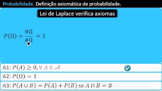 Definição Axiomática de Probabilidade  Axiomas [upl. by Koball]