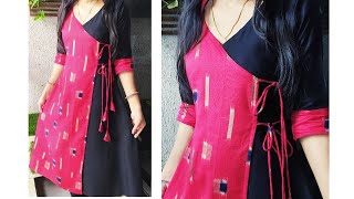 DIY Designer Kurti Cutting and Stitching  Full Angrakha kurti Cutting and Stitching [upl. by Alethia]