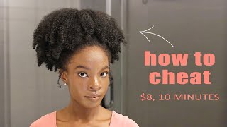 EASIEST CHEAPEST MOST NATURAL FAKE PUFF TUTORIAL Easy Hairstyling For Short Natural Hair [upl. by Anitsirc]