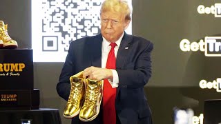 Donald Trump Releases 399 Golden Sneakers [upl. by Dranyar]