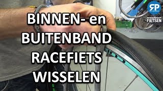 BINNEN en BUITENBAND RACEFIETS VERVANGEN zo doe je dat [upl. by Bertila793]