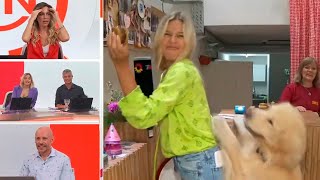 Marina Señuk fue “atacada” por perros durante un móvil en una panadería para mascotas [upl. by Khano]