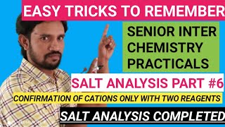 EASY TRICS TO REMEMBER CONFIRMATION TESTS FOR CATIONS SALT ANALYSIS PART 6 SENIOR INTER CHEMISTRY [upl. by Gerhan]