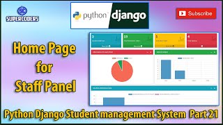 Python Django Student Management System Part 21  Homepage for Staff Panel [upl. by Dlorad]