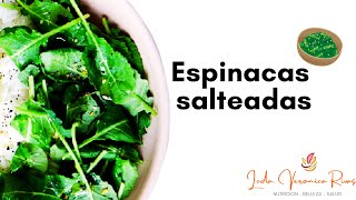 Espinacas salteadas 🍃  Recetas [upl. by Artenal]