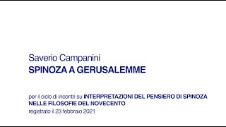 Saverio Campanini  Spinoza a Gerusalemme [upl. by Silverstein]