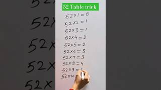 Table trick of 52🔥  shorts tables table tabletrick maths viralmaths ytshorts kids fun [upl. by Sean707]