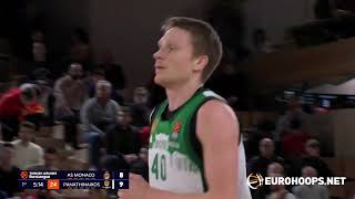 Marius Grigonis 15 points game winner AS MonacoPanathinaikos AKTOR Athens 9091 [upl. by Ived501]