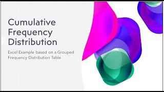 Cumulative Frequency Distribution with Excel Example [upl. by Narik587]