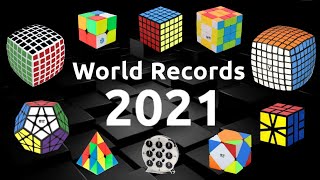 Nuevos RECORDS MUNDIALES del CUBO de RUBIK 2021  WR Speedcubing WCA [upl. by Dearman202]