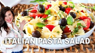 EASY 6INGREDIENT Bowtie Pasta Salad  SO Delicious [upl. by Yra]