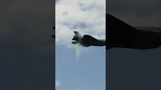 F35C MACH DIAMOND High Speed Pass aviation navy topgun military airshow f35 maverick shorts [upl. by Ihsorih]