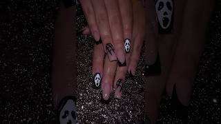 Ghost Face Scream Halloween Nails 💀🎃👻 nailart foryou halloween [upl. by Elleunamme]