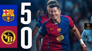 HIGHLIGHTS  FC BARCELONA 5 vs 0 YOUNG BOYS  UEFA CHAMPIONS LEAGUE 202425 [upl. by Eatnahc239]