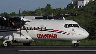 WINAIR ATR42500 VC Bird Departure Antigua [upl. by Pattani]