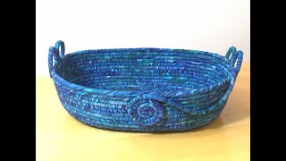 HOW TO  MAKE AN OVAL ROPE BOWL  USING BIAS CUT FABRIC STRIPS [upl. by Auhoj]