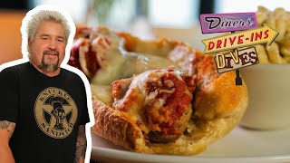 Guy Fieri Eats a Gigantic Meatball Sub in Alaska  Diners DriveIns and Dives  Food Network [upl. by Perloff]