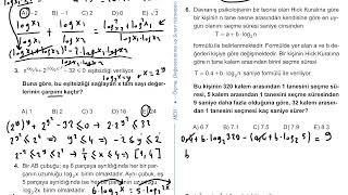 12 Sınıf Matematik Kazanım Kavrama Test 6 Üstel Logaritmik Denklemler ve Eşitsizlikler Çözümler [upl. by Tosch]