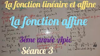 La fonction affine séance 3 3ème année collège biof [upl. by Eaton124]