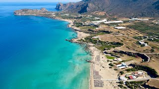 Falassarna Beach Crete Greece  drone view 4K [upl. by Aistek369]