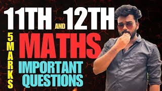 11TH 12TH MATHS MOST IMPORTANT QUESTIONS FOR HALF YEARLY 2024 [upl. by Ylle]