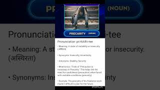 WORD OF THE DAY PRECARITY  15 October 2024 [upl. by Genevieve]