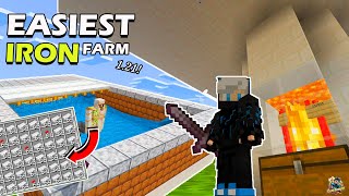 EASIEST 121 IRON FARM TUTORIAL in Minecraft Bedrock Hindi MCPEXboxPS4Nintendo SwitchWindows10 [upl. by Thomasine]