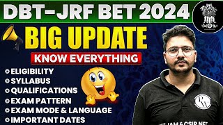 DBT BET amp GATB  JRF 2024 Complete Information  Eligibility  Age limit  Syllabus  Paper Pattern [upl. by Carr]