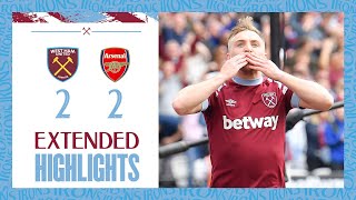 Extended Highlights  Thrilling Comeback Claims Crucial Draw  West Ham 22 Arsenal  Premier League [upl. by Schurman]