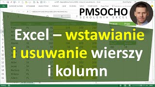 EXCEL  Wstawianie usuwanie wierszy i kolumn przenoszenie komórek [upl. by Kobe]