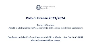 Polo Firenze  Scienze 2324  Profsse Eleonora NEGRI e Maria Luisa DALLA CHIARA [upl. by Ramsey221]