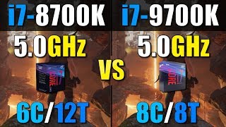 Intel Core i7 9700K vs i7 8700K [upl. by Esereht]