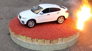 EXPERIMENT 100 000 MATCHES VS BMW X6 toy [upl. by Nodnelg933]