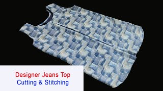 Designer Jeans Top Cutting and Stitching in malayalam  AdornHub [upl. by Leumel]