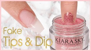 How to Apply Dip Powder with Nail Tips  Step by Step [upl. by Tunk]