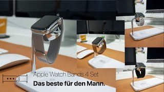 MUSTHAVE ‼️ Apple Watch Armband Set gewappnet für jede Situation Leder Silikon Milanaise💯 [upl. by Ecinue]