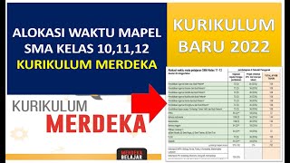 Alokasi Waktu Mapel SMA Kelas 10 11 dan 12 Kurikulum Merdeka  Kurikulum Baru 2022 [upl. by Tillford]