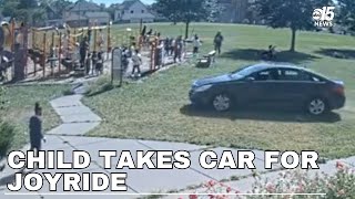 Child takes car for joyride around Minneapolis park [upl. by Giamo]