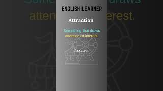 English Word  Attraction  Meaning With An Example englishwords english attraction [upl. by Kreg]